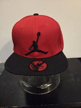 Nike Air Jordan Red and Black Jumpman Flat Brim Hat